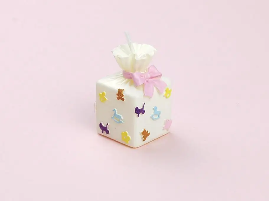 (Упаковка из 10 свечей) Подарочная Бездымная Свеча в форме коробки с мультяшным