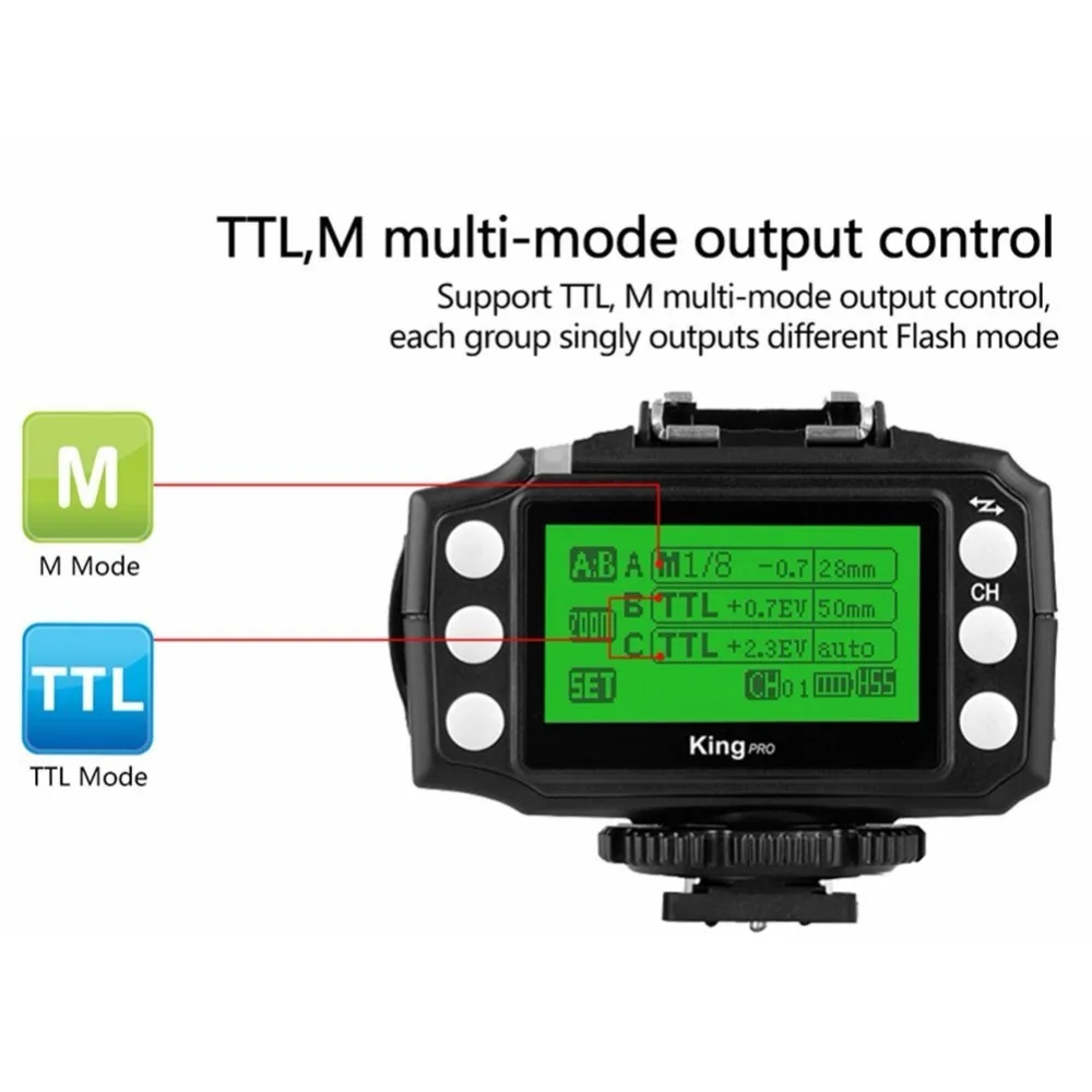 Pixel KING PRO Беспроводной TTL триггер для вспышки 1/8000S ЖК экран Sony Mi Shoe DSLR камер A7 A7R A7RII