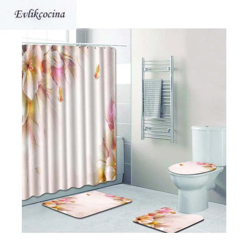 4 шт., коврик для ванной комнаты, коврик для ванной, нескользящий, Tapis Salle De Bain Alfombra Bano