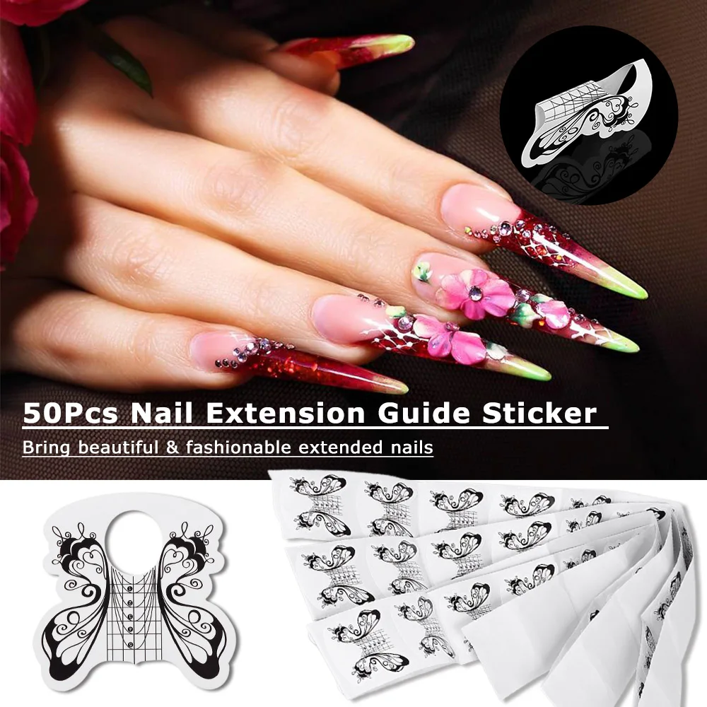 50 шт. формы для наращивания ногтей УФ гель|nail forms|nail extensionextension nail forms |