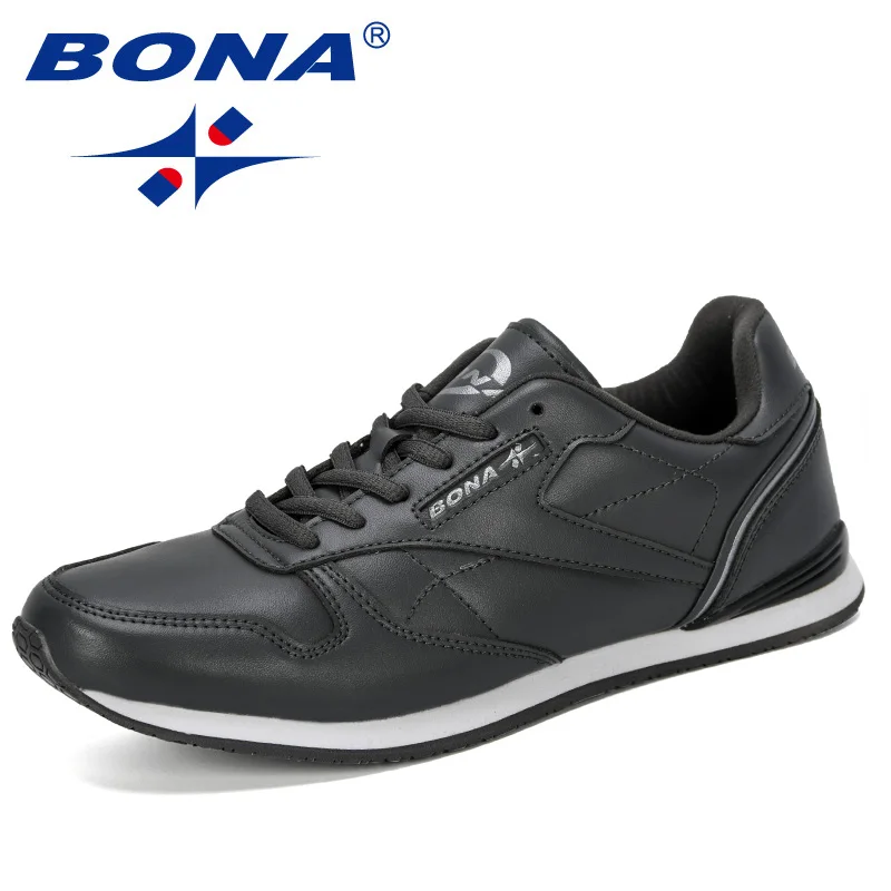 Dark grey S gray BONA/Новинка года; популярные уличные кроссовки; Мужская обувь для отдыха; нескользящая повседневная обувь для взрослых; Мужская Осенняя удобная обувь - Цвет: Dark grey S gray