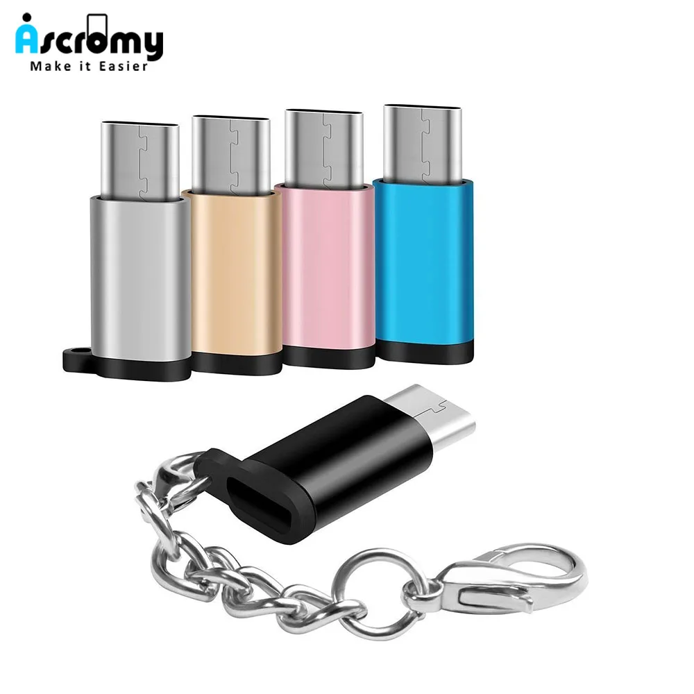 Micro USB к C Type OTG адаптер соединитель Брелок Зарядное устройство Синхронизация