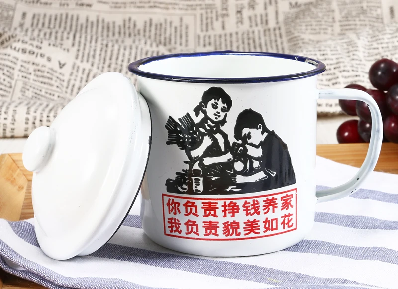 Китайская культура чашки и кружки Maoism лозунг кофейная кружка эмаль чашка