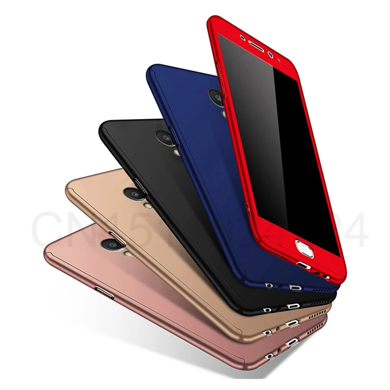 Чехол на 360 градусов для Meizu Pro 7 защитный Жесткий ПК M6 Note M5 M6s чехол + закаленное