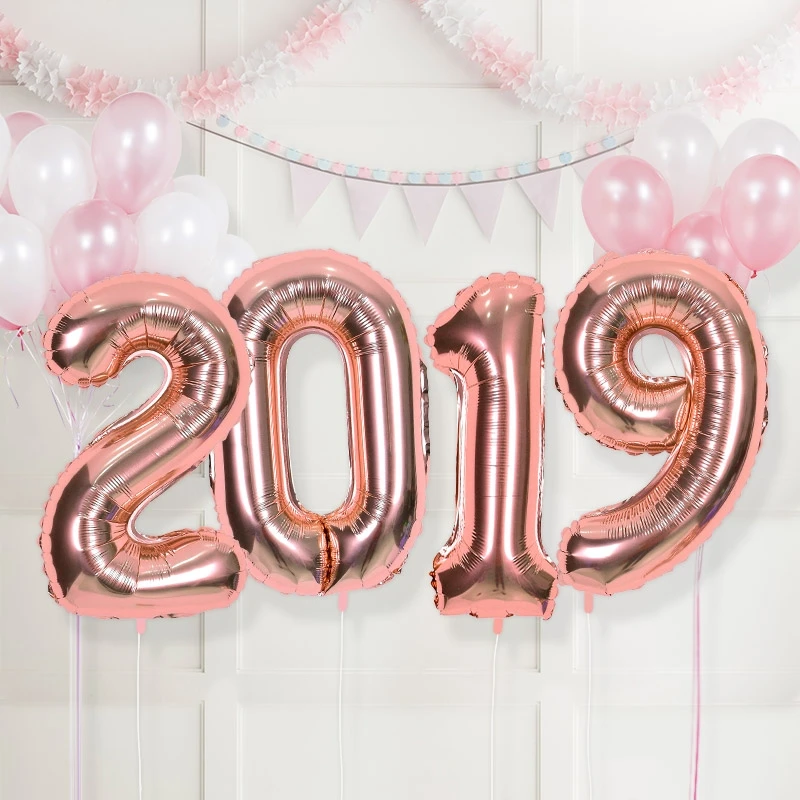 Эльф Магия 32 inch 2019 воздушный шар из фольги цвета розового золота новый год