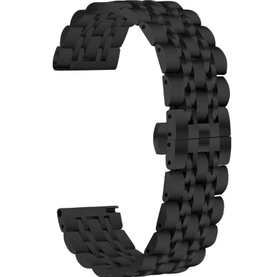 Black Нержавеющая сталь часы ремешок для Fossil 20 мм 22 мм Quick Release+ Бабочка Пряжка металлический ремешок на запястье петля браслет черный серебристый - Цвет ремешка: Black