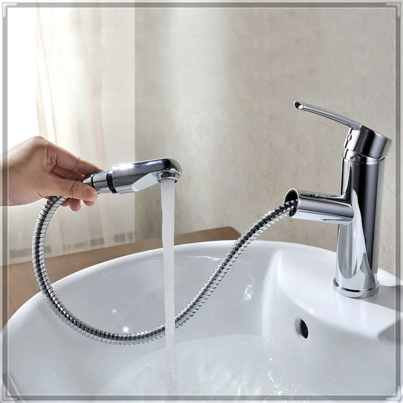 Basin mixer faucet pull out basin hot retractable nozzle functionality bathroom tap single lever | Обустройство дома