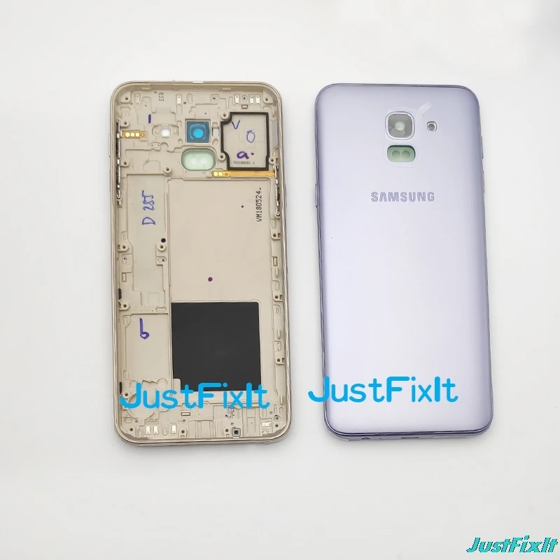 Замена крышки батареи для SAMSUNG Galaxy J6 2018 J600 J600F Задняя крышка Дверь стеклянная