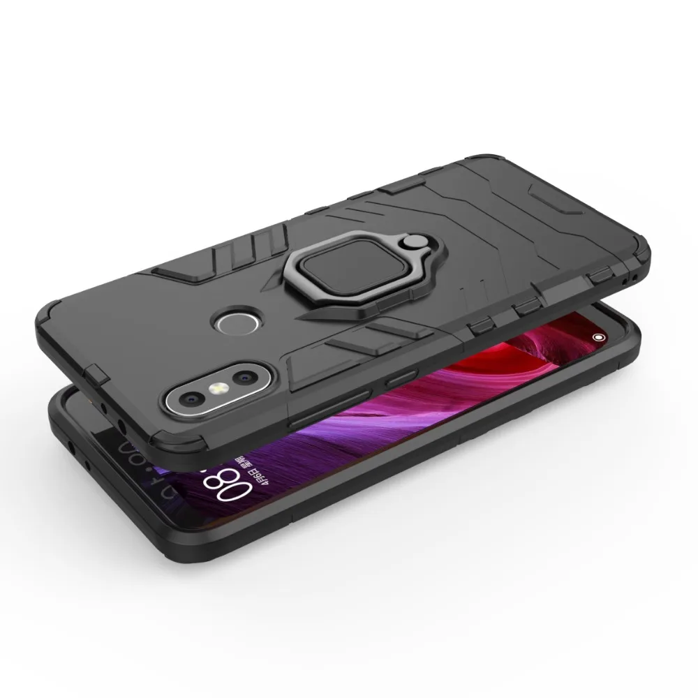 Роскошный противоударный защитный чехол для xiaomi mi 8 5X A1 6X A2 redmi note 5 чехол с кольцом-подставкой для xiaomi Max 3 автомобильный магнитный держатель