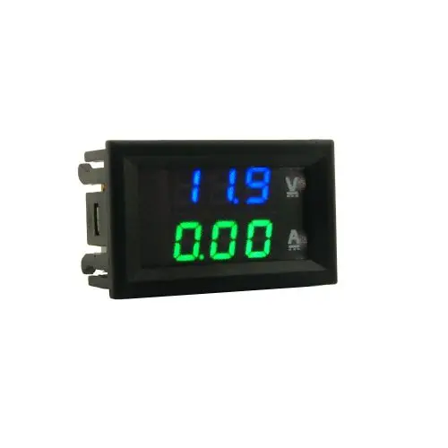 Blue Green Display Мини светодиодный цифровой вольтметр амперметр DC 100 в 10A Панель Ампер Вольт Напряжение измеритель тока тестер 0,5" синий+ красный двойной светодиодный дисплей - Цвет: Blue Green Display