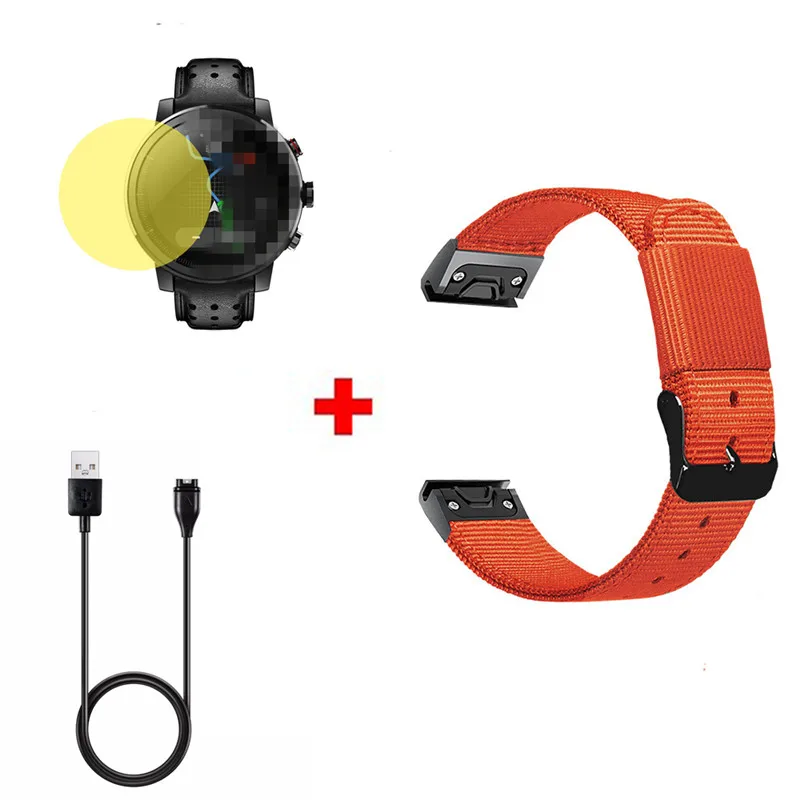 Color5 26 22 20 мм силиконовый ремешок для Garmin Fenix 5X5 5S ремешок Quick Release ремешок для экрана пленка для Garmin Fenix USB Кабель зарядного устройства - Цвет: Color5