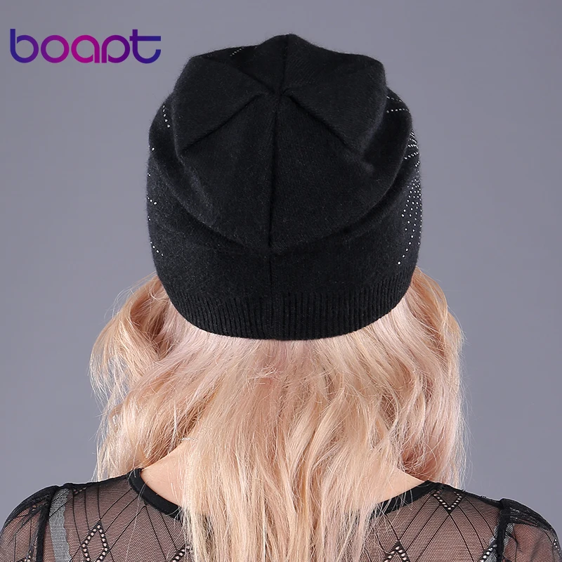 [boapt] бриллиант звезды мягкий шерсть вязаный шапочка тепло толстый головные уборы
