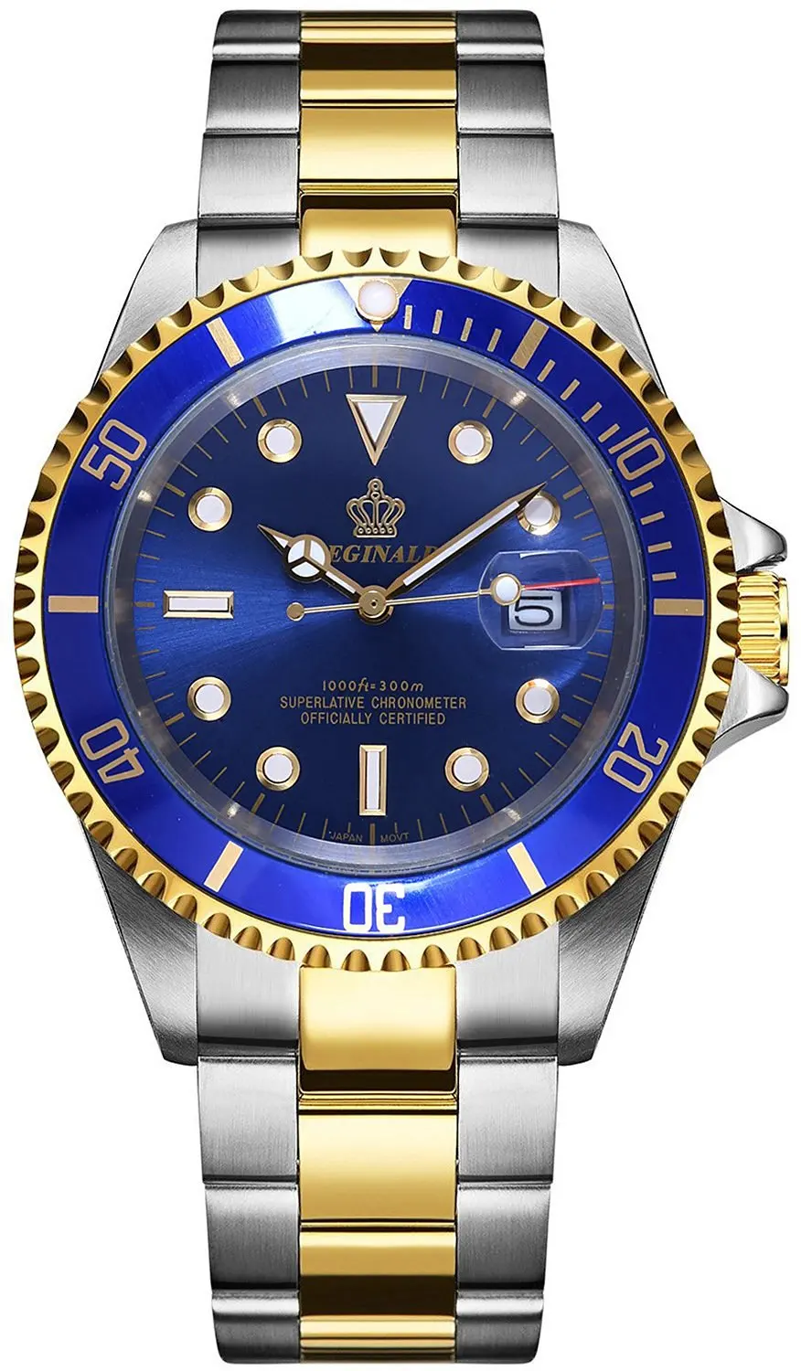 Реджинальд часы Для мужчин и женщин GMT вращающийся ободок сапфир Стекло из