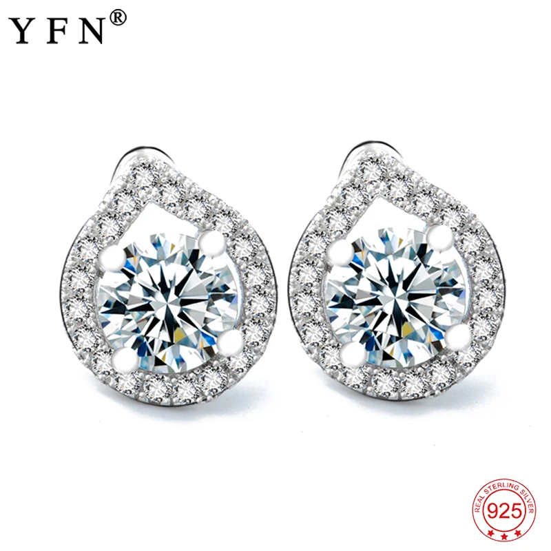 Женские серьги гвоздики из серебра 925 пробы с фианитом|925 sterling|925 sterling silver studsilver studs