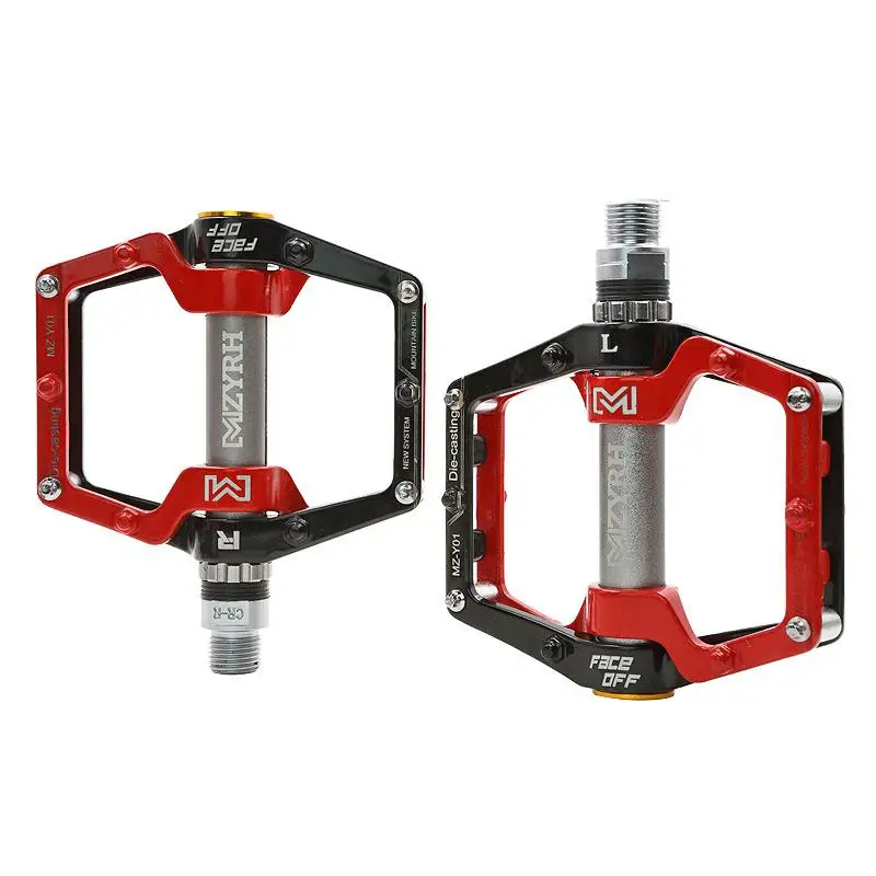 Black Red Велосипедные педали MTB, педали для горного велосипеда, алюминиевый сплав, CNC, подножка для велосипеда, большая плоская, Ультралегкая, велосипедные педали для спорта на открытом воздухе - Цвет: Black Red