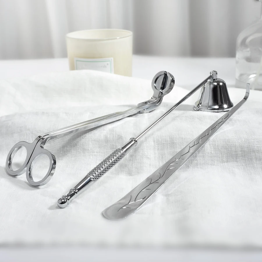 

3pcs Luxury Candle Accessory Set Candle Snuffers Wick Trimmer Wick Dipper Put Out Candles Extinguisher Tool Gift Party Supplies
