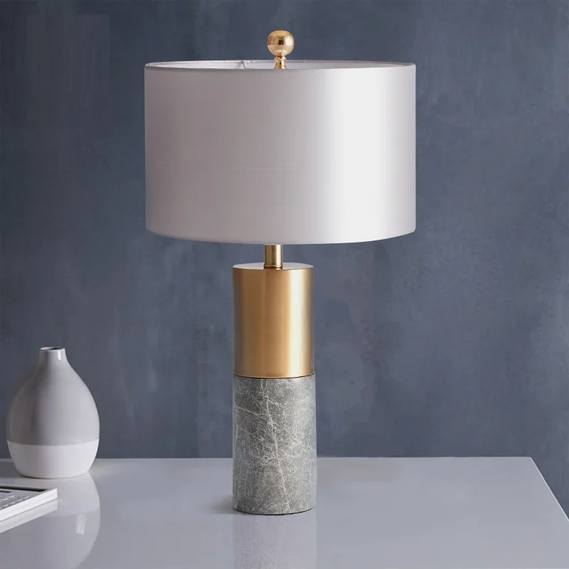 LukLoy Mid Century Modern LED Table Lamp Living Room Marble Pillar Desk Light Bulb Decor Nightstand | Освещение
