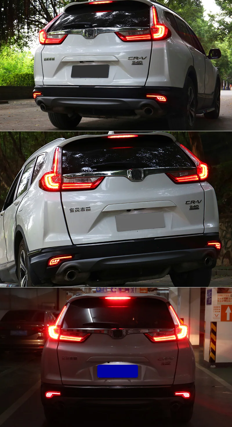 2 шт. для Honda CR-V CRV SNCN Многофункциональный Автомобильный светодиодный светильник заднего бампера, задний противотуманный фонарь, автомобильная лампа, тормозной светильник, отражатель