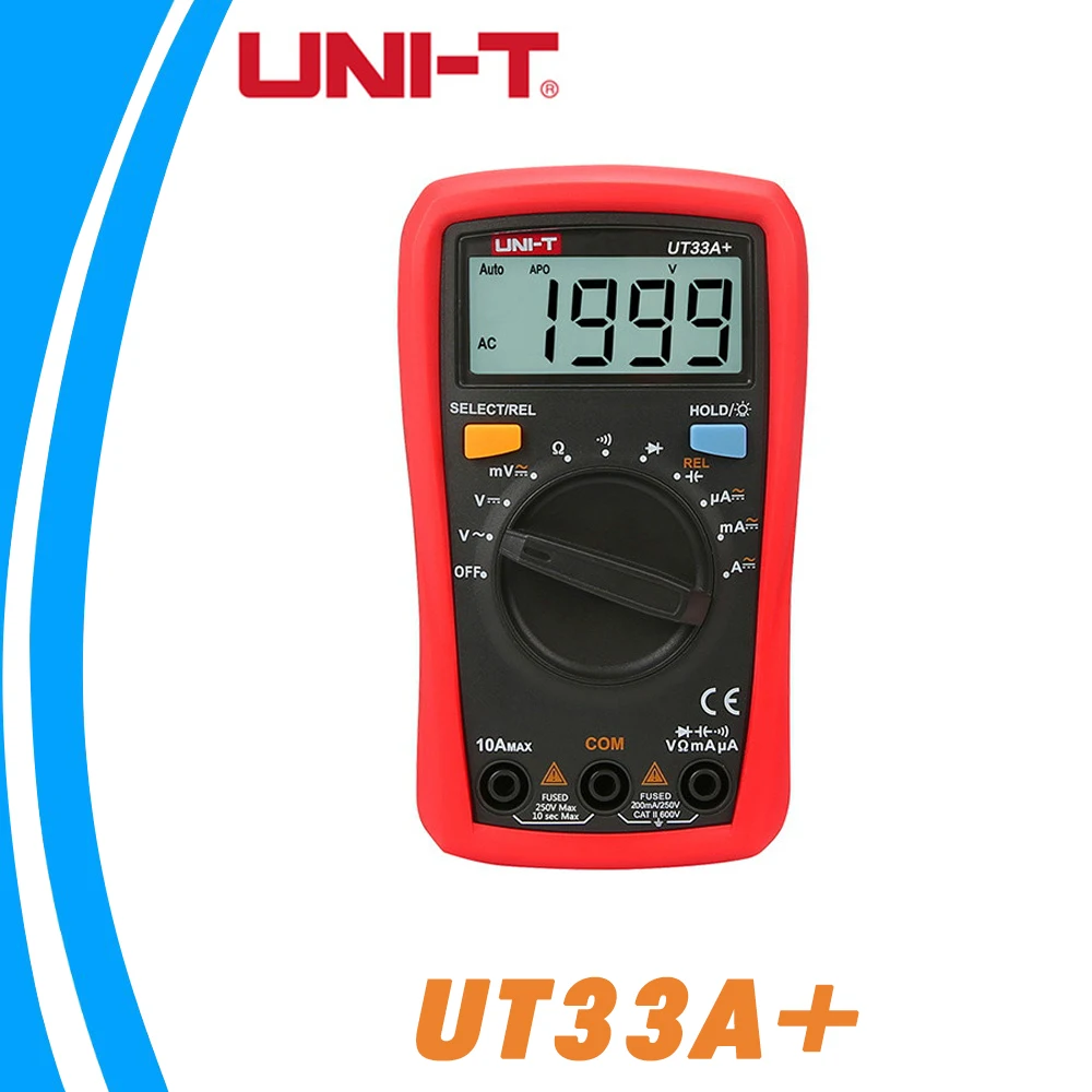 UNI T UT33A + Карманный цифровой мультиметр Подсветка ЖК дисплей AC DC Вольтметр