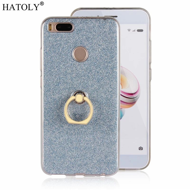 HATOLY Bling кольцо держатель чехол для Xiaomi mi A1 5X прозрачный блеск Чехлы мягкие