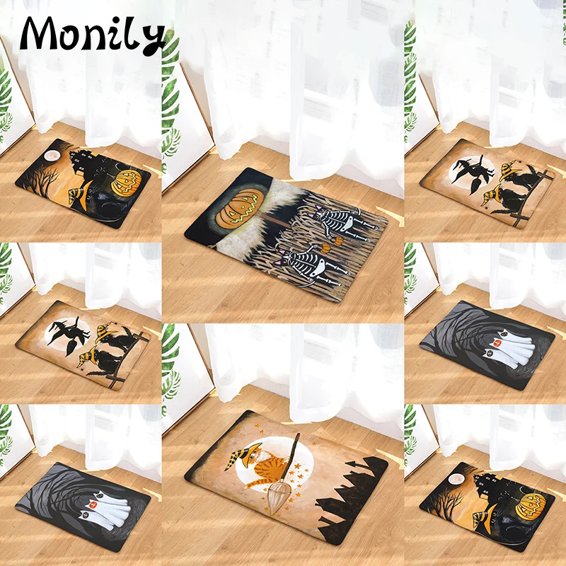 Monily Противоскользящий водонепроницаемый коврик Хэллоуин мультфильм милый Кот