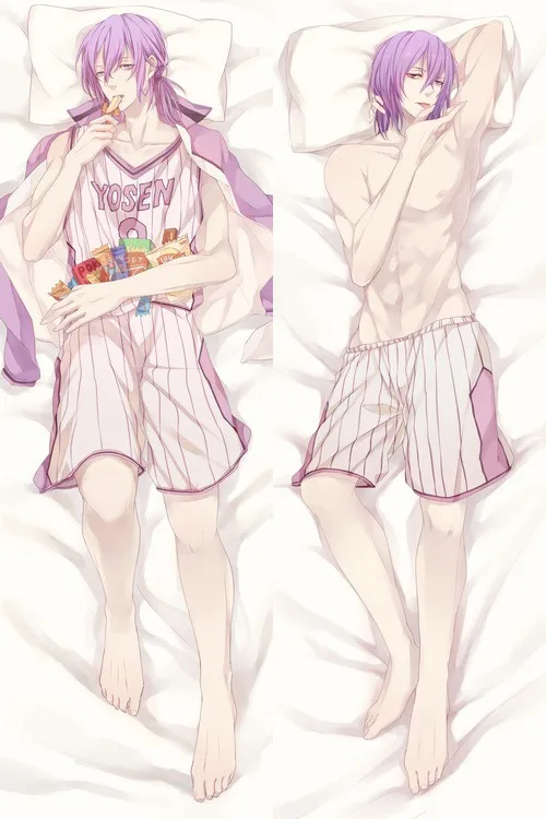Японский аниме мужской Kuroko no Basuke Murasakibara BL обнимающий чехол для подушки Прямая
