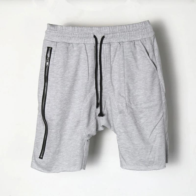 Шорты мужские с одной молнией и шаговым швом Джастин Бибер стиль хип хоп до колен