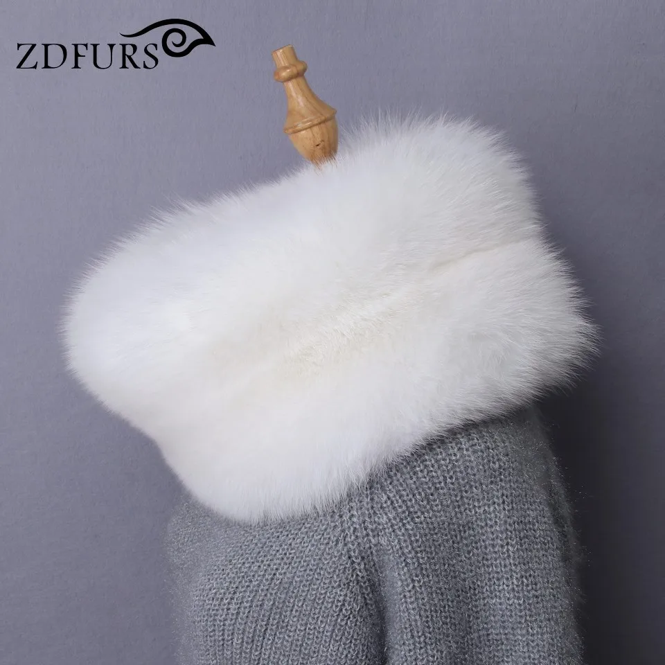 ZDFURS * Новые оригинальные цельные шарфы из лисьего меха супер теплые кольца