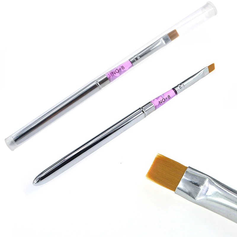 1pcs Nail Brush Фиолетовый цвет) 7 шт. кисти для рисования ногтей, инструменты для фототерапии, профессиональный маникюр, УФ Гелевая Кисть, ручка, прозрачная - Цвет: 1pcs Nail Brush