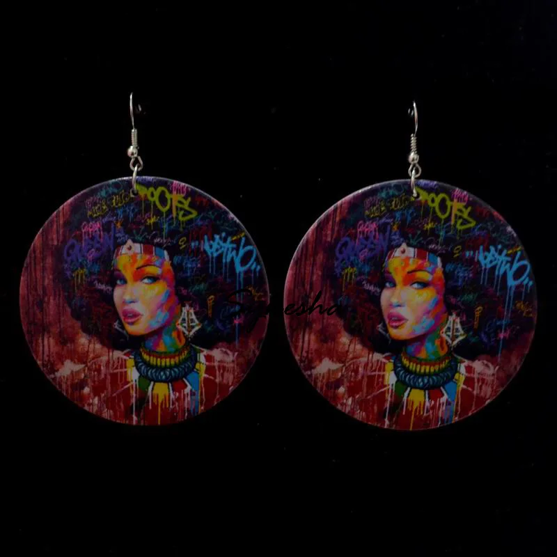 Женские серьги с цветным принтом|Серьги-подвески| |