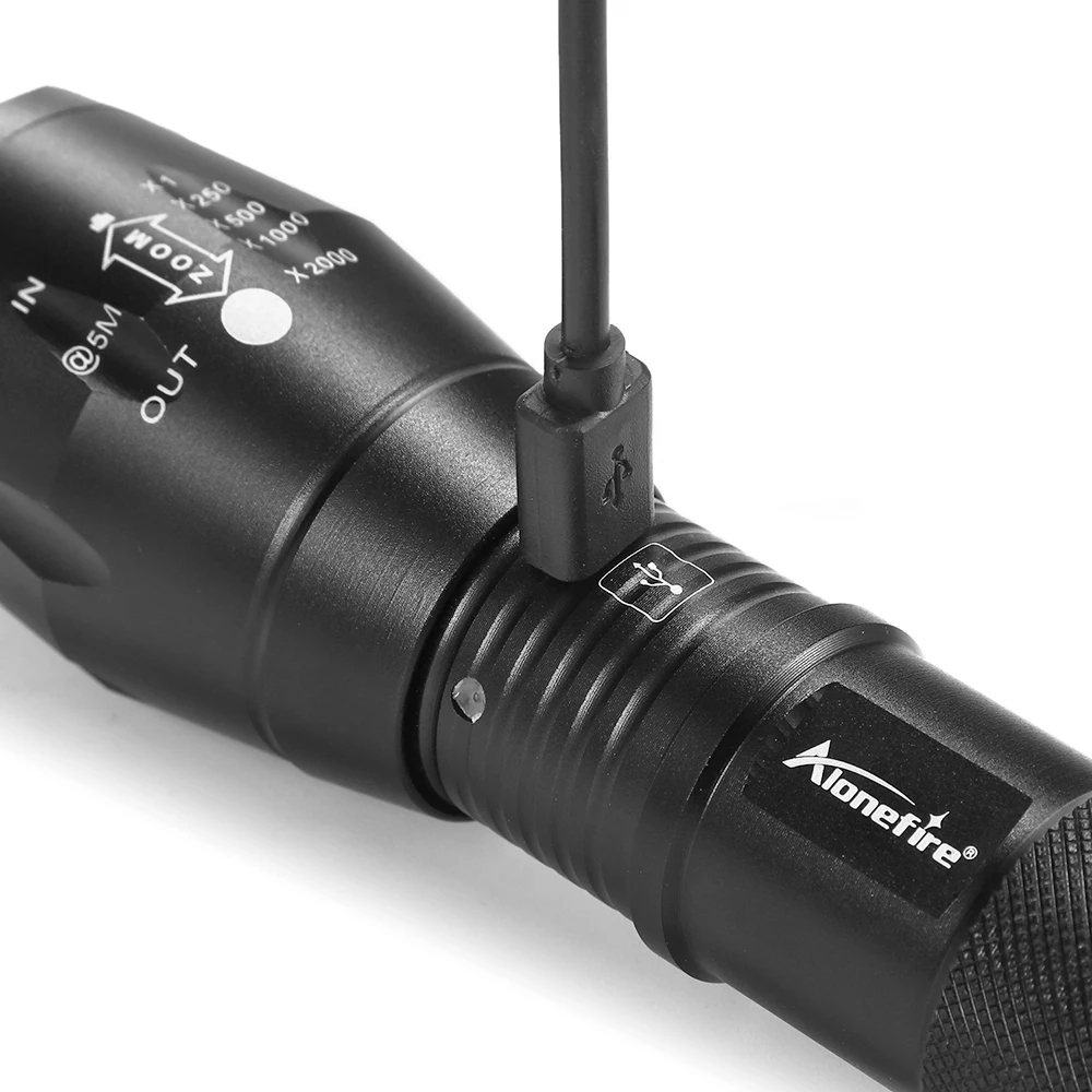 Фонарик AloneFire G700 U 5000lm t6 светодиодный тактический USB фонарик с регулируемым