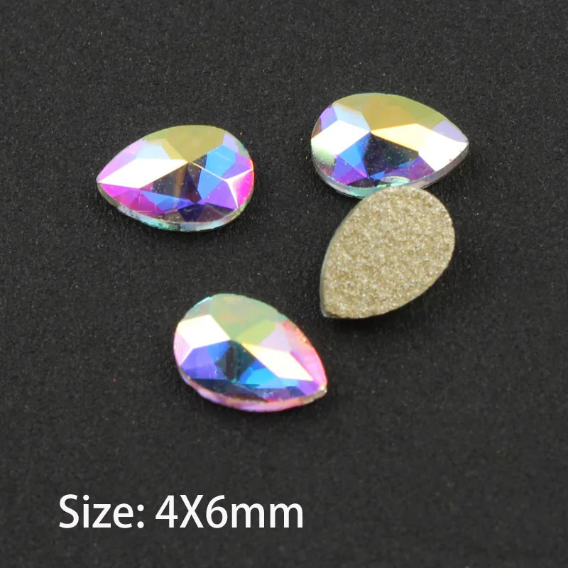 Drop 4x6mm Горячая Распродажа кристаллические Нейл-арт, стразы 31 стилей красивые стразы crystal Stone 30/100 шт для 3D украшение для ногтей - Цвет: Drop 4x6mm