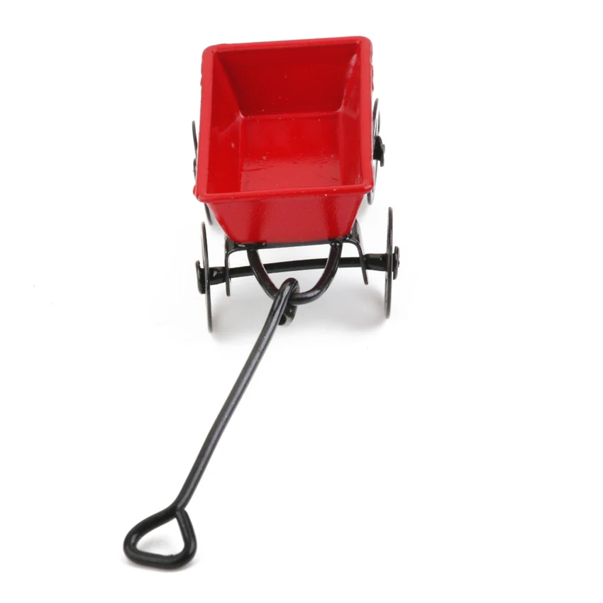 1:12 красный сад металлическая тележка кукольный домик уличная Миниатюрная