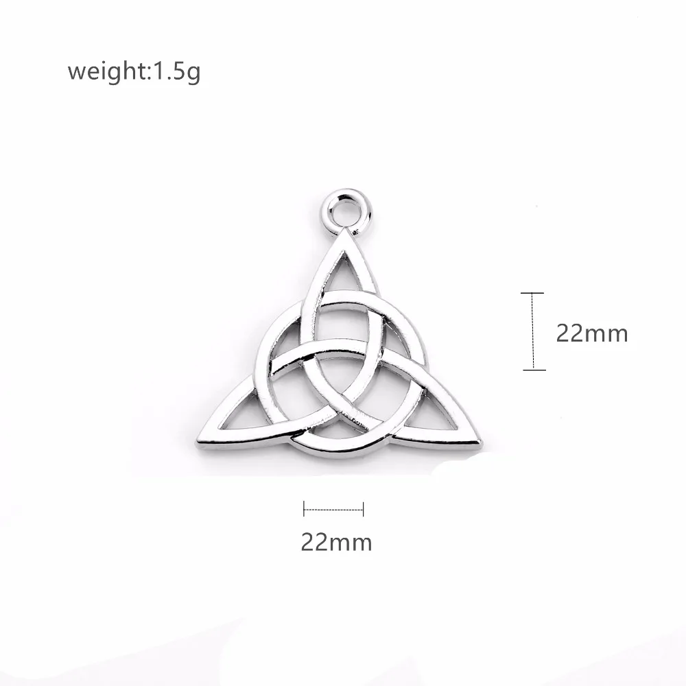 My shape Triqueta Charms колдовство Подвеска для изготовления DIY ожерелье браслет Шарм виканское украшение для мужчин женщин 30 шт