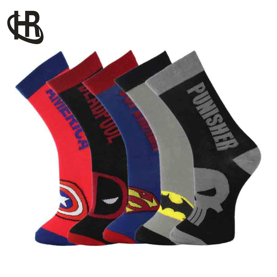 Новые модные мужские хлопковые носки в стиле Супергероев - Цена: 0