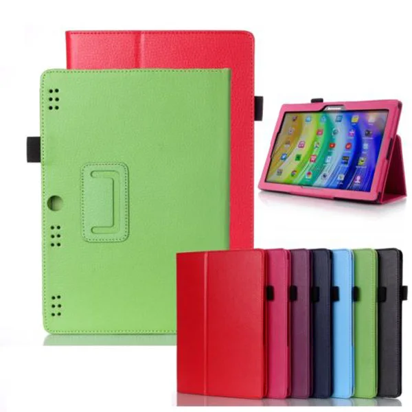 Роскошный кожаный защитный чехол книжка + 1 прозрачная защитная пленка для Lenovo Tab 2