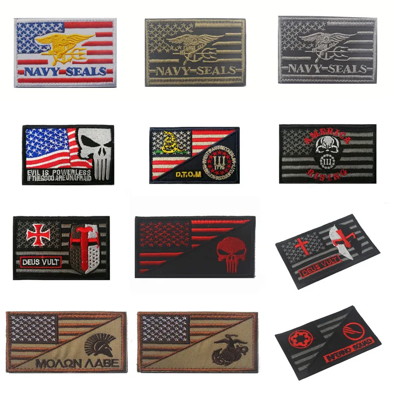 

33 Color Embroidered Hoop&loop Armband Flag Cross Helmet Backpack Brooch Pin Badge Badges for Clothes Epaulette Harajuku Patch