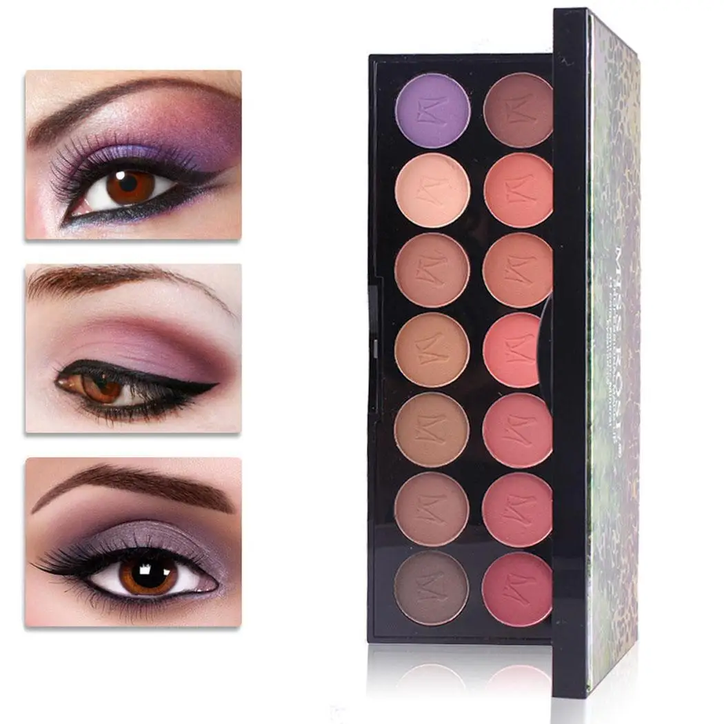 Профессиональный В наличии 14 цветов палитры теней сияющий блеск матовый макияж