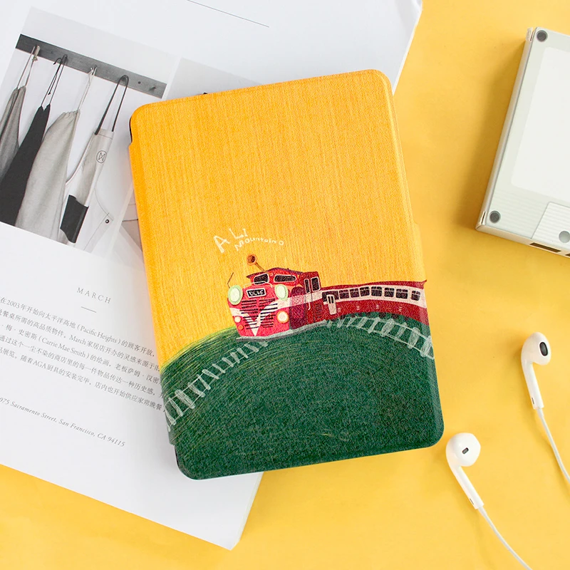 Colorful Painting Protect Protective Pictorial Case with Smart Cover Kindle Paperwhite 4 2018 PU Leather Tablet Accessories | Компьютеры и