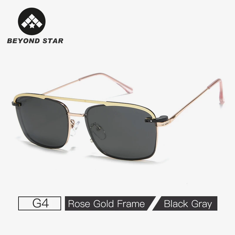 G4 Black Gray BEYONDSTAR модные прямоугольный магнит клип мужские солнцезащитные очки бренд квадратный вождения прозрачные очки поляризационные для мужчин Gafas G2063 - Цвет линз: G4 Black Gray