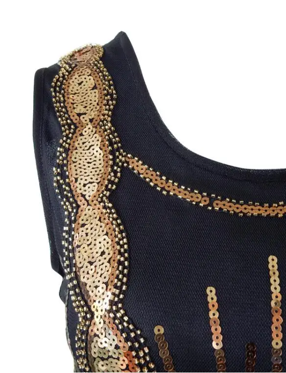 Женское винтажное платье без рукавов Gatsby блестящее Новогоднее в стиле ар деко с