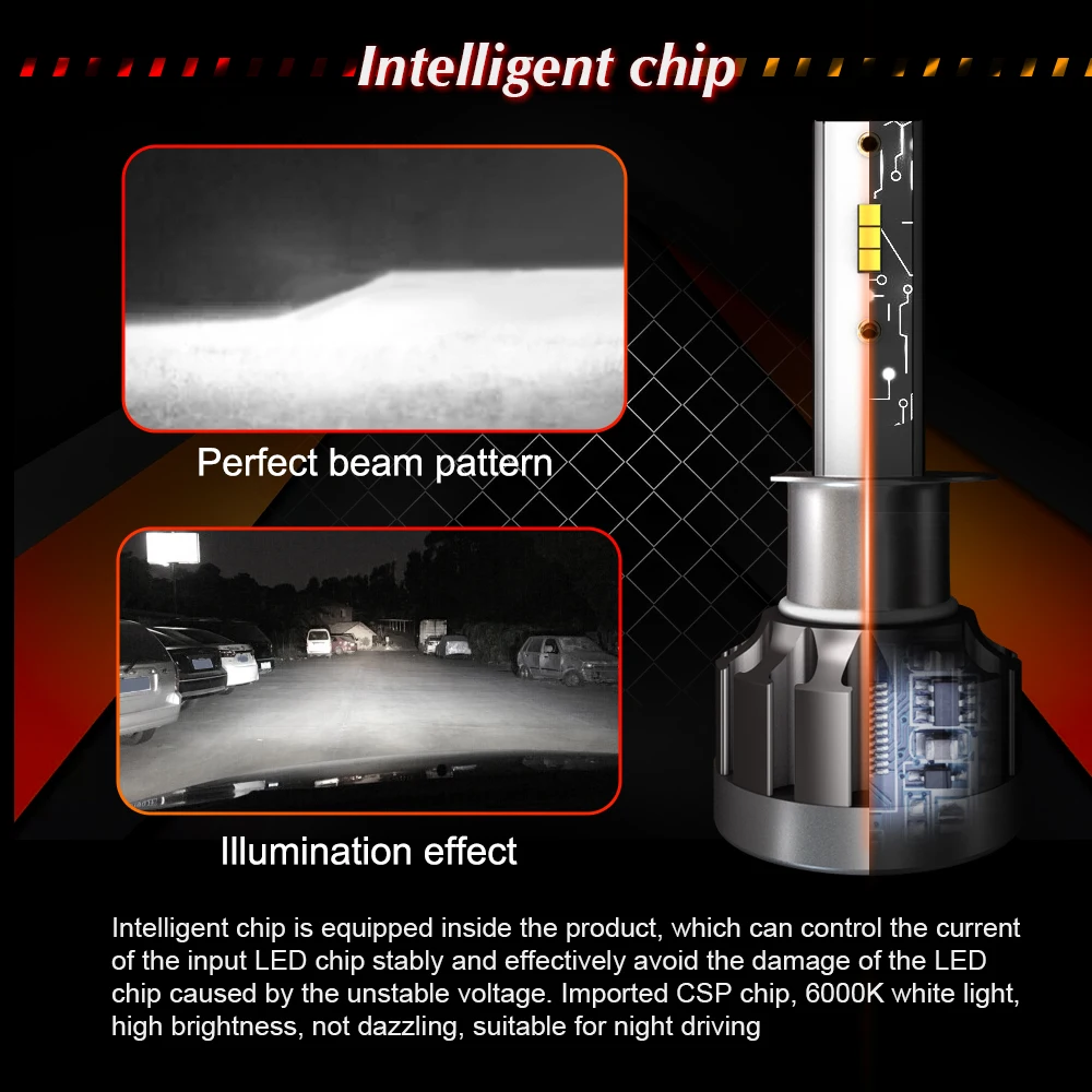 2 шт. светодиодные лампы для автомобильных фар H1 H4 H7 LED H11 HB3 9005 HB4 9006 72 Вт 12000LM