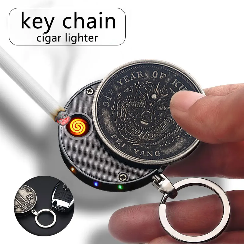 807 креативная металлическая перезаряжаемая usb зажигалка в форме роундель с 7