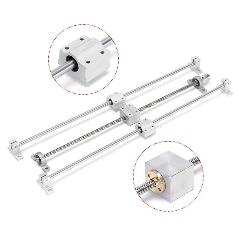 

Linear Guide 13pcs 500mm CNC Parts Optical Axle Guide Bearing Housings Aluminum Rail Shaft Support Screws Set