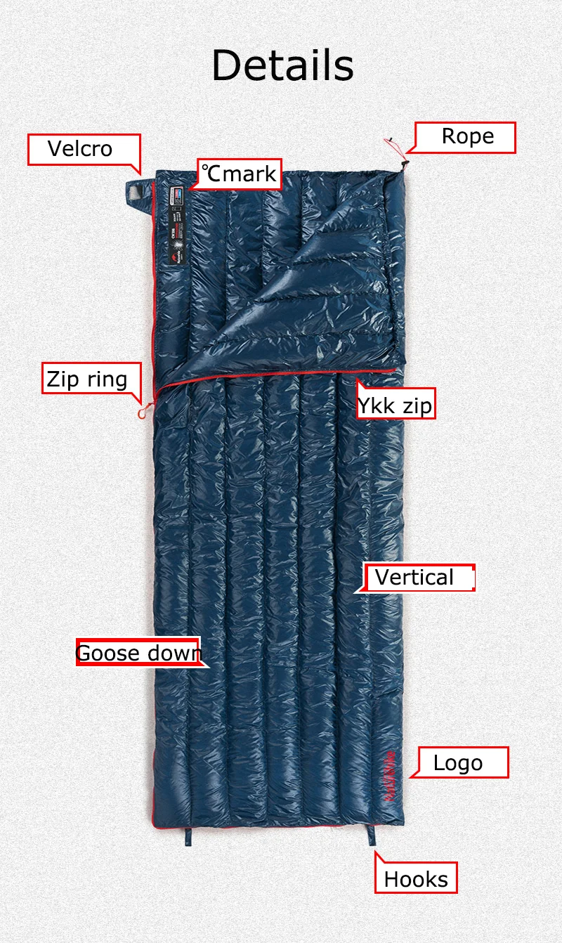 NatureHike уличный спальный мешок для кемпинга, Сверхлегкий конверт, 95% гусиный пух, зимний спальный мешок для Путешествий, Походов, портативный прошитый