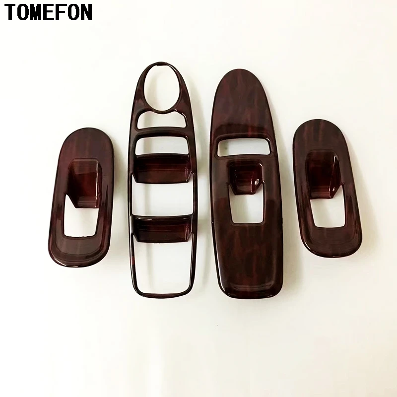 

TOMEFON Wood Pattern For Nissan Armada Patrol Royale Nismo Infiniti QX56 QX80 Y62 2010-2018 ABS Door Window Lifter Trim