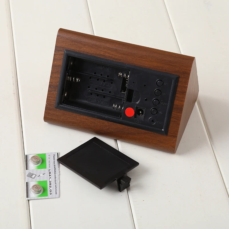 Digitalalarmclock Alarm Clock Voice Control Led Digital Bamboo Red Light Despertador Modern | Дом и сад