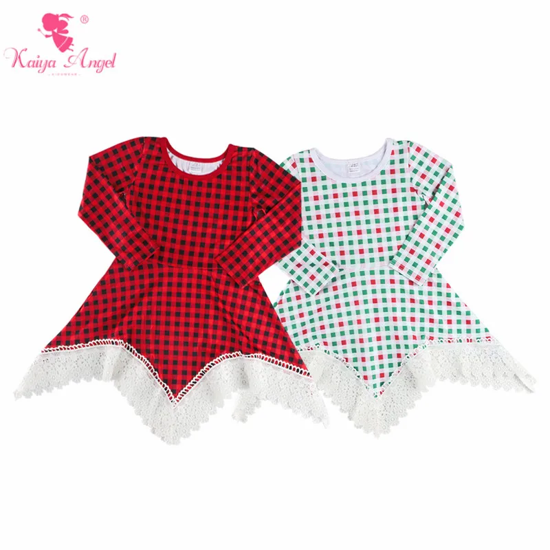 Kaiya Angel Hot Sales Baby Girls Plaid Dresses Full Sleeve Autumn Style Clothes 2018 Children Boutique Christmas Dress | Детская одежда