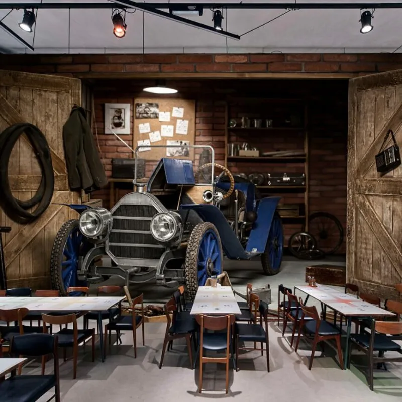 

Custom mural Vintage series wallpaper theme Cafe Bar restaurant KTV living room decoration wood old car garage wallpaper mural