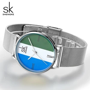 Часы SHENGKE с оригинальным дизайном, минеральные Стильные кварцевые часы, женские модные повседневные наручные часы, дамские Подарочные наручные часы, часы